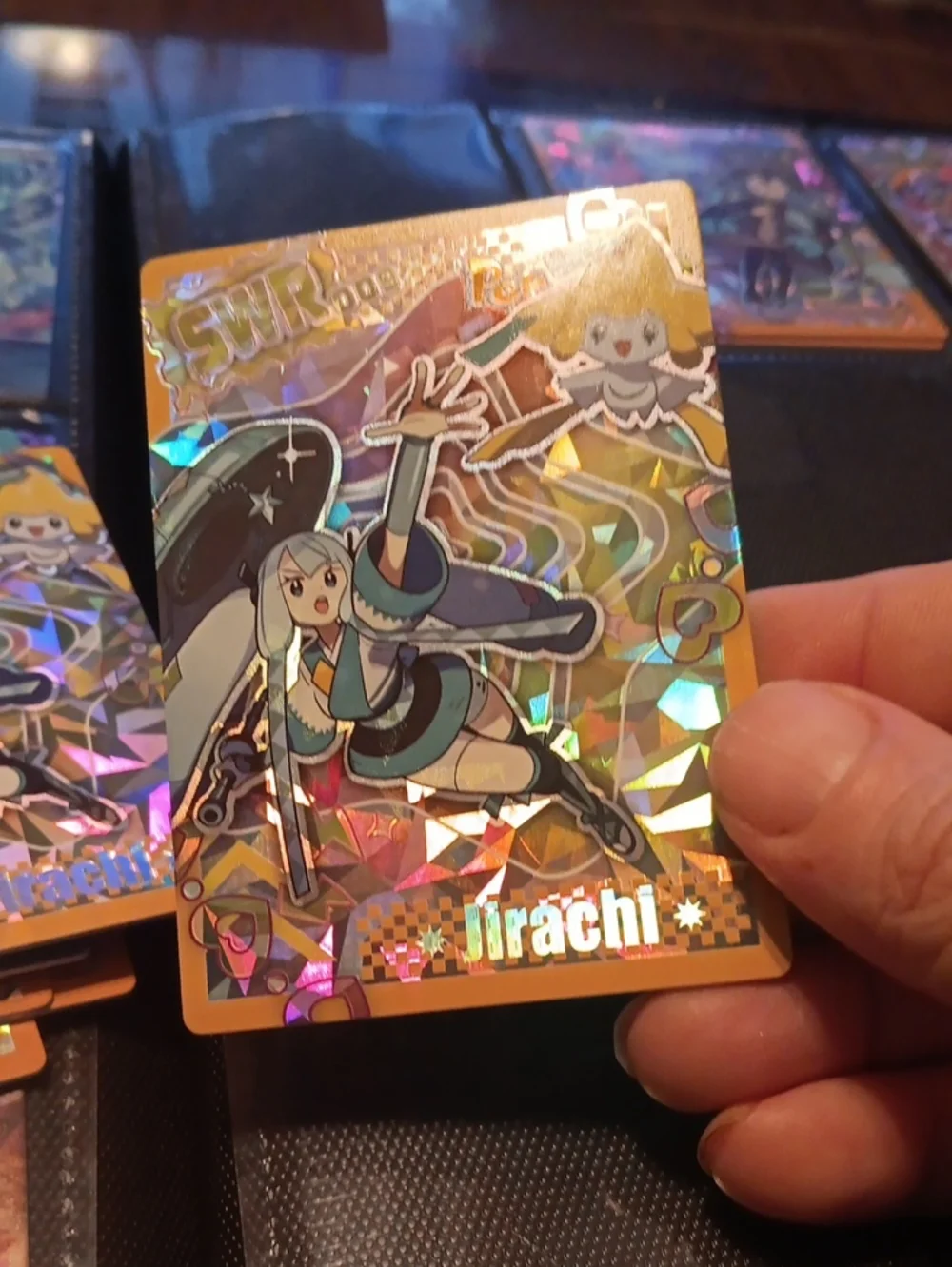 Pokemon Jirachi Holographic Gold Foil Trading Card - Blue, White, Black Accents